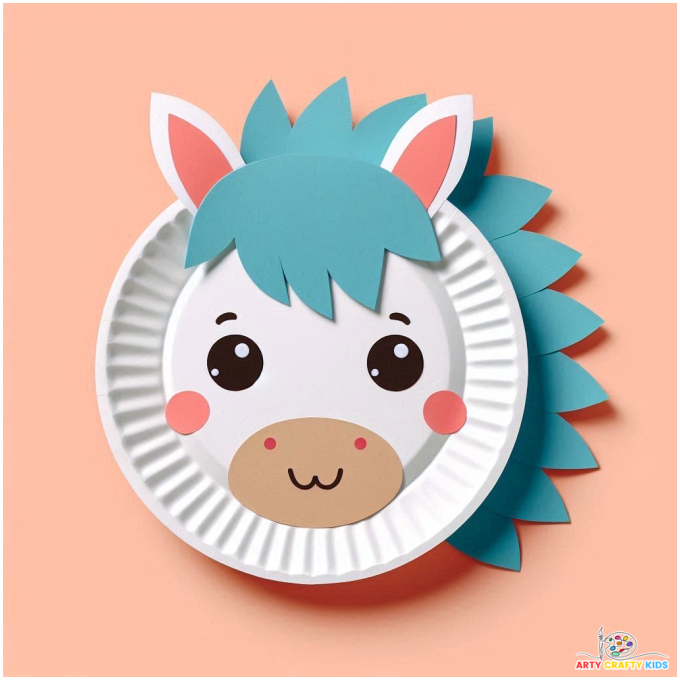 Paper Plate Horse Craft for Kids to make.