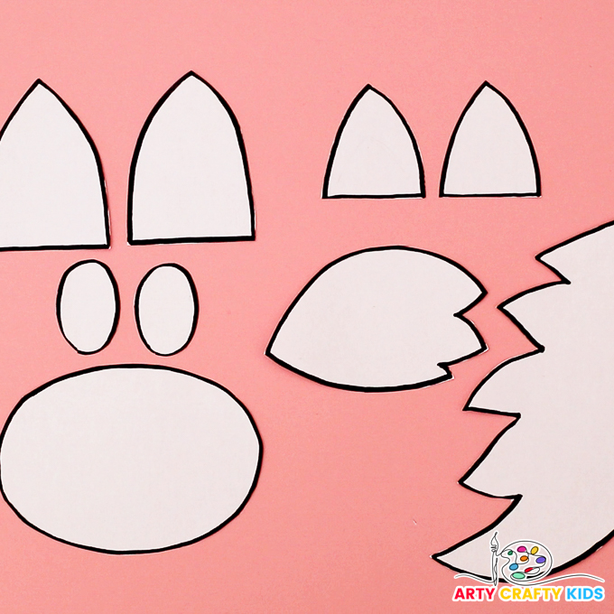 Image showcases cut out elements from the horse template.