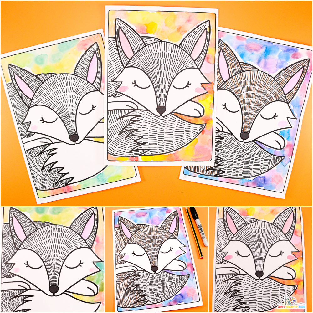 Simple Fox Line Art Project