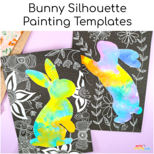 Bunny Silhouette Painting Templates for Easter and Spring Art
