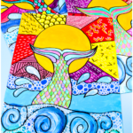 Learn how to draw and paint a mermaid’s tail with this fun, step-by-step summer art project for kids. Explore flow drawing, warm and cool color contrasts, and pop art-inspired outlines.