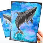 This easy whale shark art activity is perfect for summer crafts, ocean units, or marine life studies. Children will love painting a textured ocean background and revealing a striking whale shark silhouette. Add patterns and detail with a white pen for extra learning and fine motor practice. Ideal for classroom art, home education, or art club!