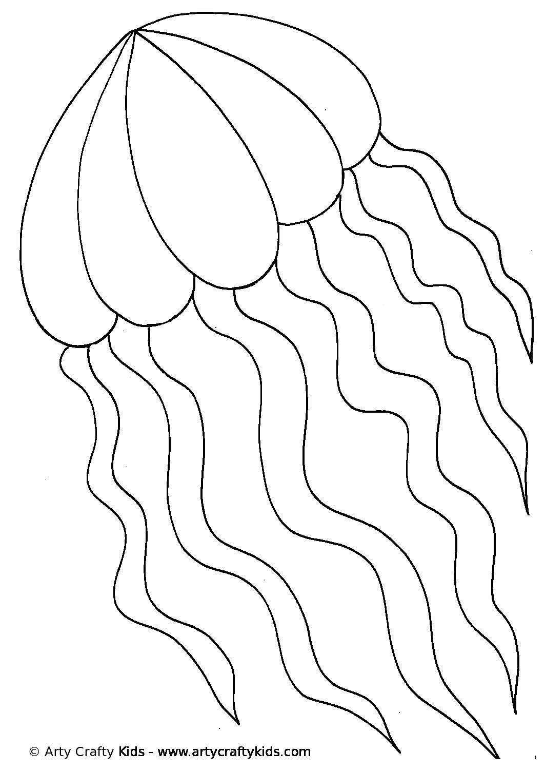 Jellyfish Outline Arty Crafty Kids