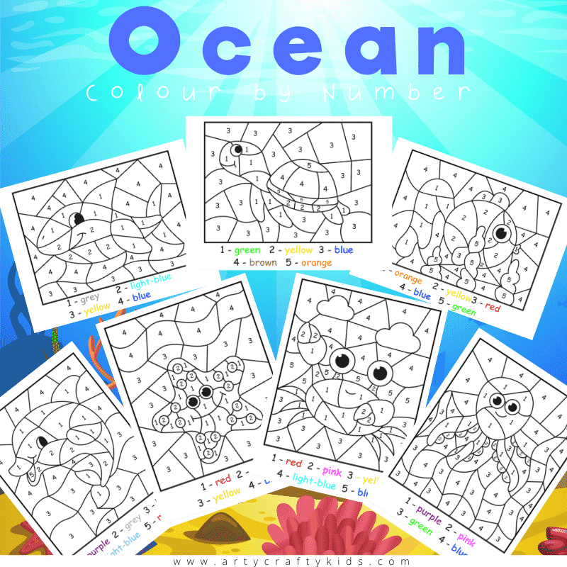 Ocean Color By Numbers | Arty Crafty Kids