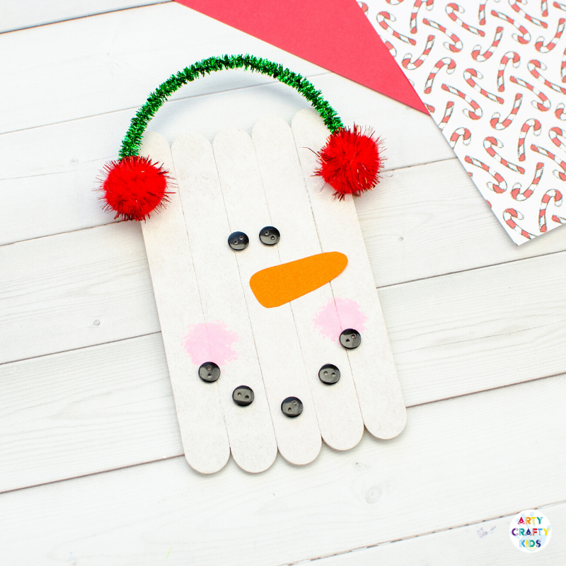 Craft Stick Snowman Ornament | Arty Crafty Kids