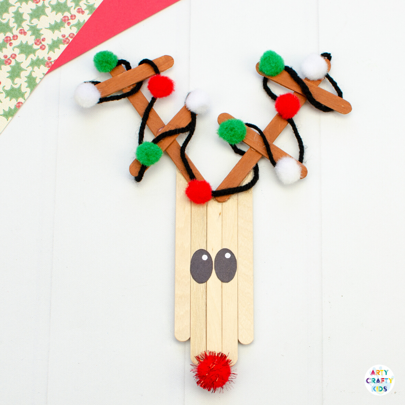 Craft Stick Reindeer Ornament | Arty Crafty Kids